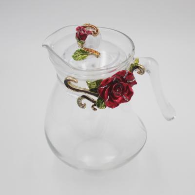 China Sustainable 2L Glass Pitcher And 4 Cups With Spoon Glassware Set For Home Decoration for sale