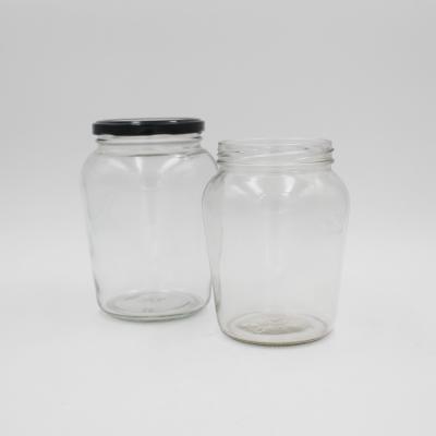 China CANDY Glass Fruit Canning Jar With Metal Caps , Glass Honey Packing Bottle For Sale 780ml for sale