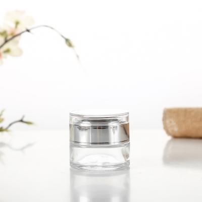 China 20g 30g 50gLuxury cosmetic screw on cosmetic container with clear glass material eye cream glass jar for sale for sale