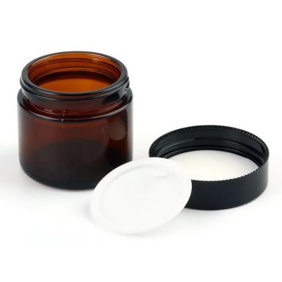 China Amber Eye Cream Personal Care 100ml Personal Care Glass Jar Color Glass Jar With Plastic Screw Lid for sale