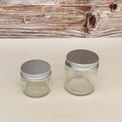 China Personal Care Customized Printing Cosmetic Glass Jars With Round Shape Screw Cap 2oz 3oz 5oz For Sale for sale