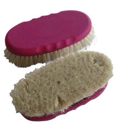 China Factory Wholesale Horse Body Cleaning Horse Brush Grooming Goat Hair Brush With Finger Slot for sale