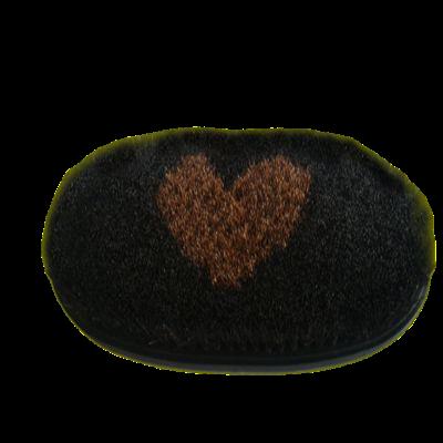 China Black Horse Body Brush Horse Hair Brush Large Oval Cleaning Brush for sale