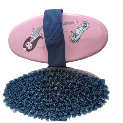 China Factory Wholesale Custom Body Brush Grooming Tools Factory Horse Brush Large Oval Animal LOGO Brush for Girls for sale