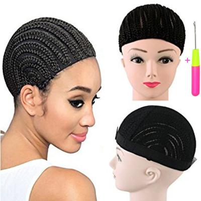 China Black Cornrows Caps Frot Wig Cap Braided Lace Wig Easier Sew To Make Wig Glueless Hairnet Wig Caps for sale