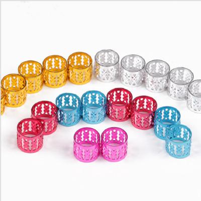 China Hair Salon Equipment Hair Braids Dreadlock Beads Adjustable Hair Braid Rings Cuff Clips Tubes Mixed Jewelry Beads for sale