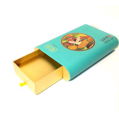 China Recycled Materials Custom Printing Hard Rigid Cardboard Luxury Slip Box Packaging Drawer Box for sale