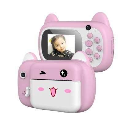 China New Kids Gift 2021 Kids Camera Real Outdoor Game Toy Mini Cute Cartoon Action Selfie Funny Video Photo Digital Hd Printer Camera Birthday Gift for sale