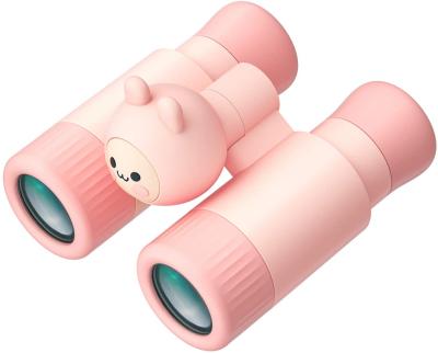 China High Resolution 10X28 Pink Mini Binoculars Portable Hot Selling Cute Handheld Toy For Kids Outdoor Play for sale