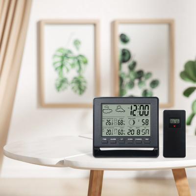 China 433 MHz Temperature Humidity Meter Weather Forecast Weather Station Indoor Outdoor Clock RF Calendars for sale