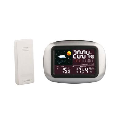 China Calendars Ready to Ship 433MHZ Wireless Weather Station Clock with Color Screen and Outdoor Sensor for sale