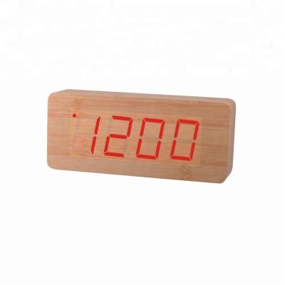 China Sizes Big Display Wooden Digit LED Wall Clock Table Clock For Home Decoration for sale