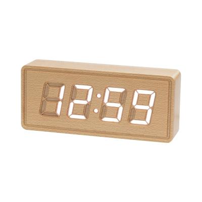 China 2022 Newly Antique Style 8 Inch Clock Desk And Wall Mount Wooden Led Led Clock for sale