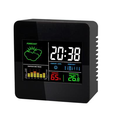 China Class weather station promotional clock color screen digital table clock for sale