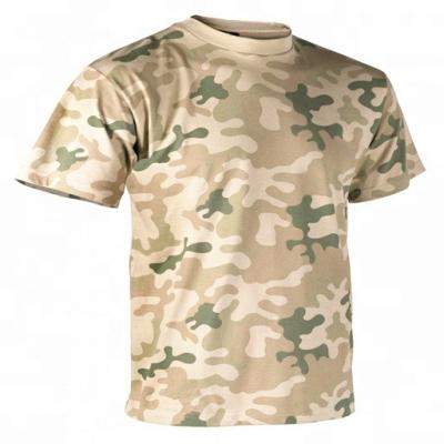 China 100% Cotton Anti-Shrink Polyester Round Neck Military Men's Breathable Camouflage Army T-Shirt for sale