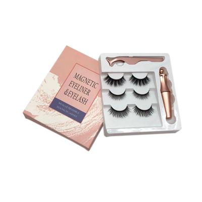 China China Waterproof Wholesale 3 Pairs Magnetic Eyelashes With Liquid Magnetic Eyeliner Private Label Eyeliner for sale