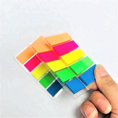 China Page Self Adhesive Neon Markers Sticky Note Labels, Colorful Index Label Flags, Fluorescent PET Sticky Notes for sale