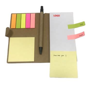 China Customized Self-adhesive Memo Pad Sticky Notes Pad and Pen Stationery Diary Notebook with Sticky Note for sale