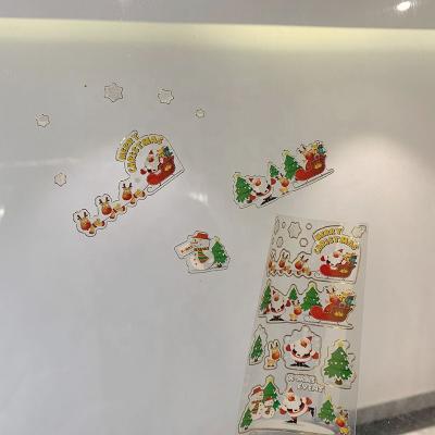 China Waterproof+Eco-friendly High Quality Custom Plastic Transparent Christmas Decoration Stained Glass Edge Christmas Gold Stickers Cover for sale