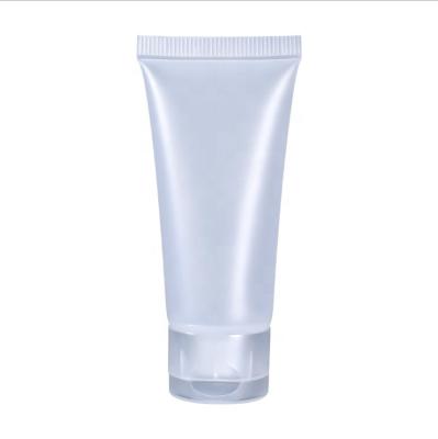 China 20ml 30ml 50ml 100ml Clear Plastic PE Tube Hand Cream Single Transparent Tube Soft Tube With Flip Cover for sale