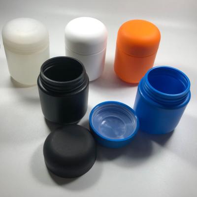 China 52mm child safe 140ml plastic food cans capsule bottle with screw cover pilfer proof cover child proof cover for sale