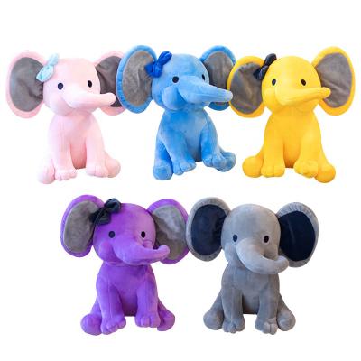 China New Cute Sitting Elephant 25cm Plush Toy and Stuffed Baby Elephant Toys with Big Ears Colorful Soft Elephant Toy Plush Wholesale for sale