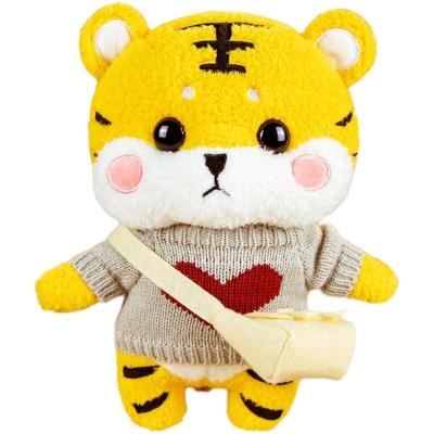 China Beautiful 2022 Dress Up Tiger Plush Toys Softy Little Tiger Plush Dolls Creative Pp Cotton Sound Doll For Gifts for sale