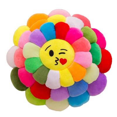 China Soft Toy Custom Plush Colorful Happy Sun Flower Stuffed Pillow for sale