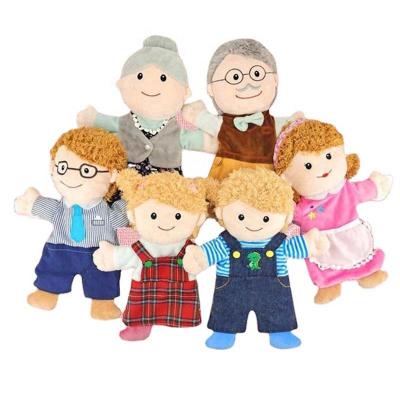 China Children Play Cute Family Character Story Factory Education Cute Boy And Girl Funny Plush Hand Puppet For Children for sale