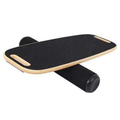 China Hot Selling Fitness Equipment Source Factory Custom Maple 10ply Wood Roller Balance Board Waist And Abdomen Exercise Balance Board for sale