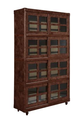 China Vintage Style Home Office Bookcase , Tall Slim Bookcase With Glass Doors for sale