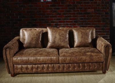 China Small Size Compact 2 Seater Leather Sofa Multi Buttons With Moveable Cushion for sale