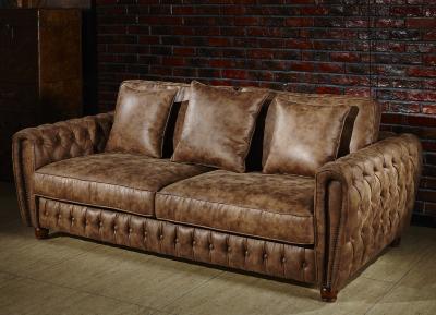 China Soft Vintage Fabric 2 Seater Leather Sofa Durable Linen For Living Room for sale