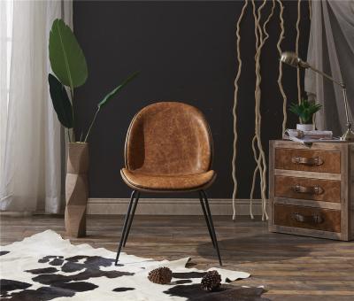 China Beautiful Looking Leather Leisure Chair Black Matte Paint Metal Legs Room Decoration for sale