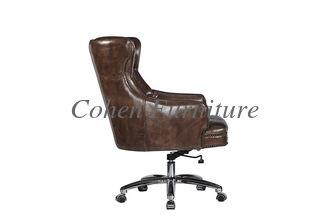 China Genuine Leather Executive Office Chair High Back , Leather Swivel Office Chair for sale