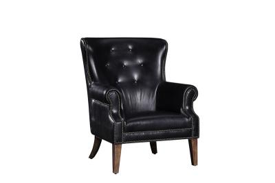 China Handmade Black High Back Leather Armchair For Living Room 5 Years Warranty for sale