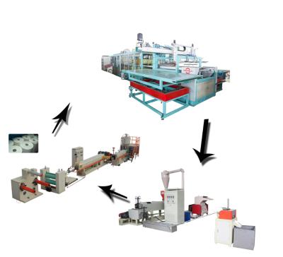 China food & Disposable Beverage Plant Longkou Sunvo PS Foam Plate Making Machine / Lunch Box Vacuum Forming Production Line for sale