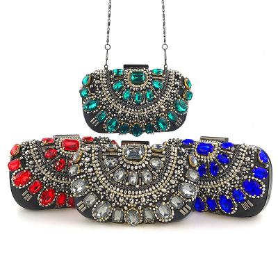 China Fashion Evening Rhinestone Bag Clutch Bag Handmade Beaded Handbags For Women Luxury for sale