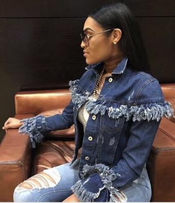 China Breathable You Do Denim Jacket 815 Short Fringed Denim Jacket 2022 New Fringed Fringed Jacket for sale