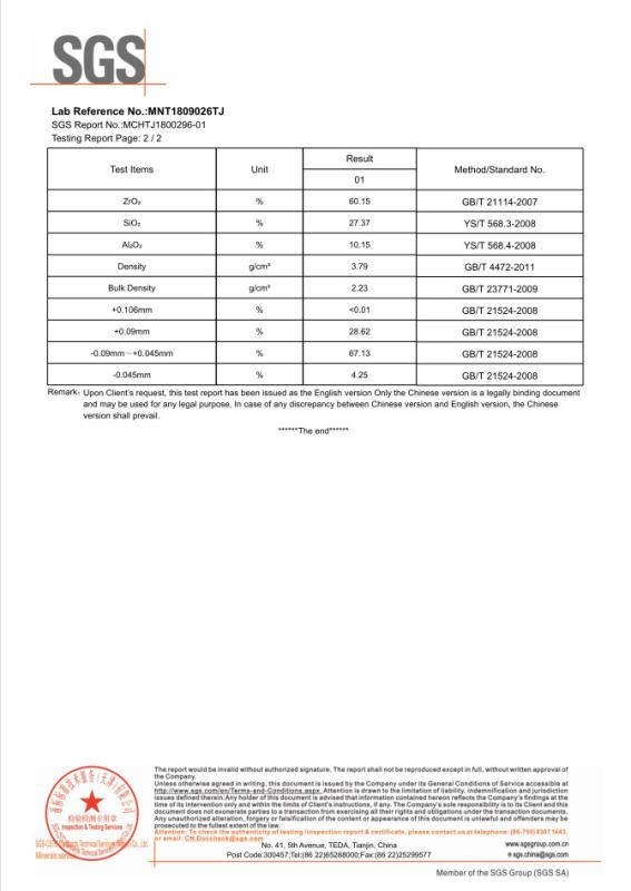 SGS - Zhengzhou Zhengtong Abrasive Import&Export Co.,Ltd