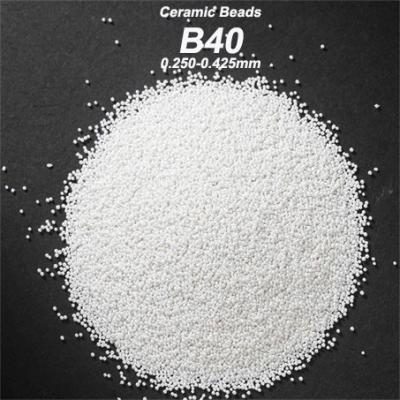 China 60-66% ZrO2 Zirconia Beads Ceramic Blasting Media B40 0.250-0.425mm B60 0.063-0.125mm for sale