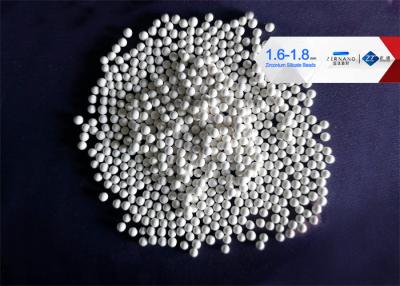 China 1.6-1.8mm Zirconium Silicate Beads ZrO2 65% High Grinding Efficiency for sale