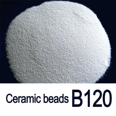 China Solid Round B120 0.125mm Ceramic Blasting Beads For Aluminium Profile for sale