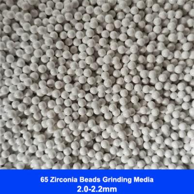 China 65 Zirconia Grinding Media Zirconium Silicate Beads 1.8-2.0mm 2.0-2.2mm For Paint for sale