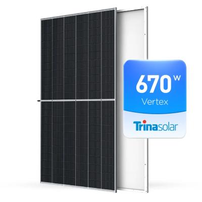 China Residencial Trina Solar Panels Price, Trina Solar Vertex Mono Crystalline Solar Panel 670w 665w 660w 650w for sale