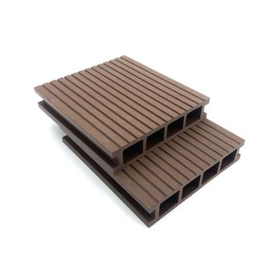 China Wood plastic flooring 140mm*30mm high quality anti-slip waterproof wear-resistant outdoor compound cavity flooring wpc decking board wpc decking wpc flooring for sale