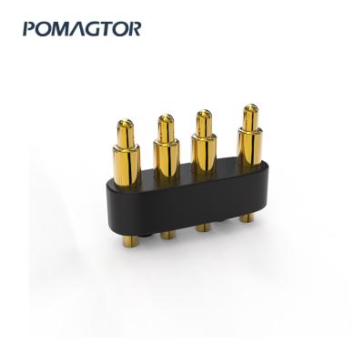 China Customized 4 battery pogo terminal pogo power straight spring loaded male connector for sale