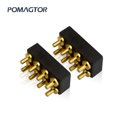 China Charing 8Pin Spring Pin PCB Mount Connector With Right Angle Pin Surface Mount for sale