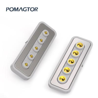 China Pa46 CW5 Pin Magnetic pogo pin connector magnetic connector factory for sale