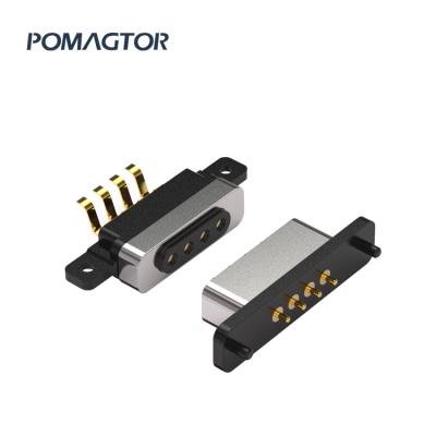 China Customizble latest design 4 bent pogo pin male female magnetic connector for wearable device for sale